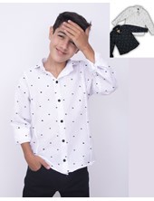 Camisa de nene estampada manga larga. Compacto