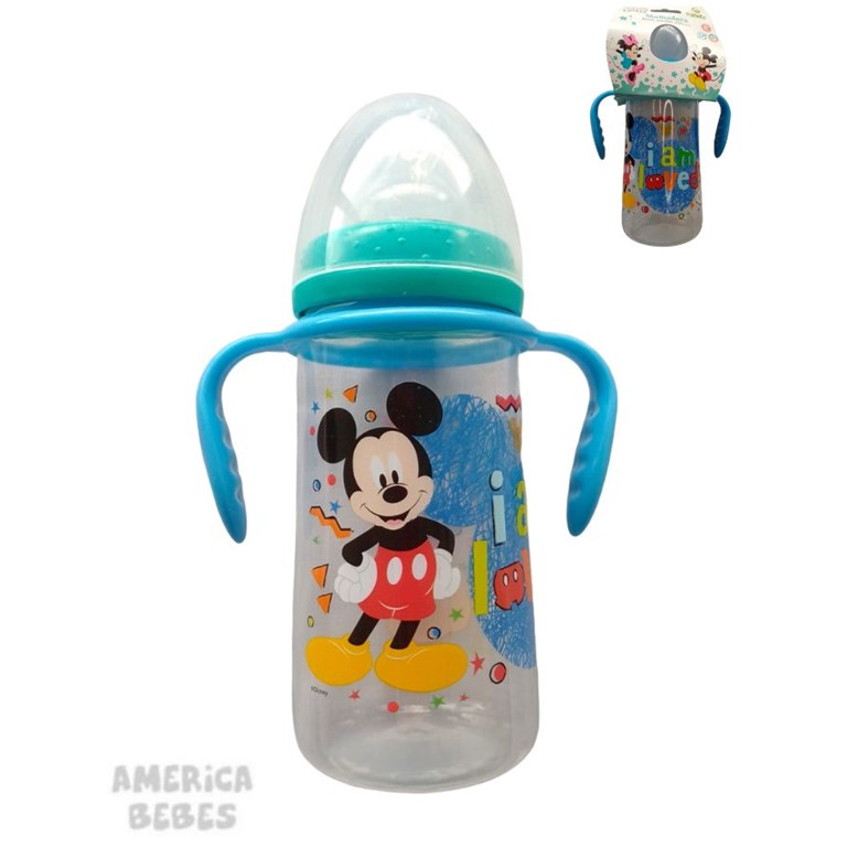 MAMADERA 300 ML. BOCA ANCHA MICKEY LARGE CON ASAS DISENEY