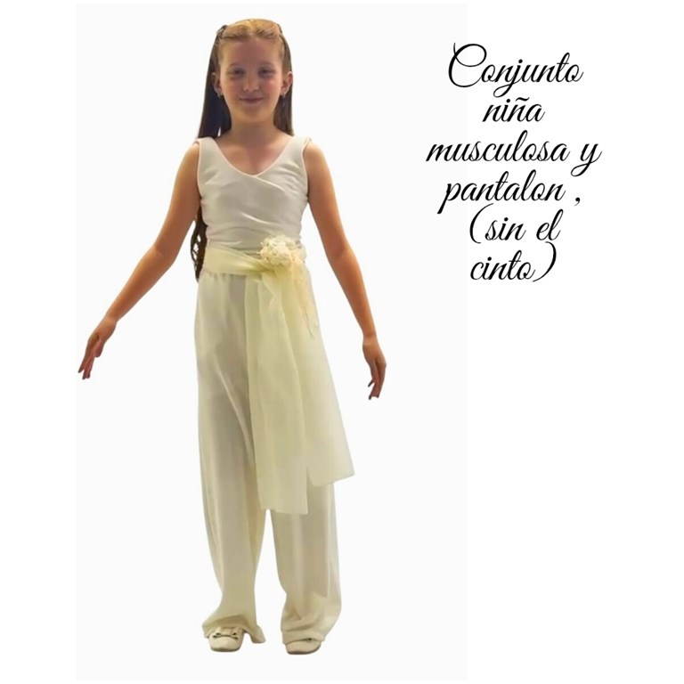 CONJUNTO COMUNION NENA , MUSCULOSA Y PANTALON .CHILDREN DIOR