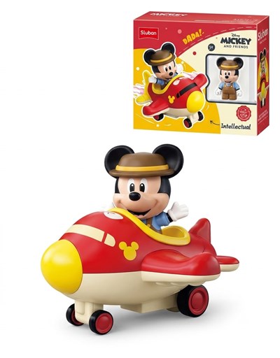 IKDIS110 AVIONETA MICKEY A FRICCIÓN 7 PIEZAS ENSAMBLE. OK BABY