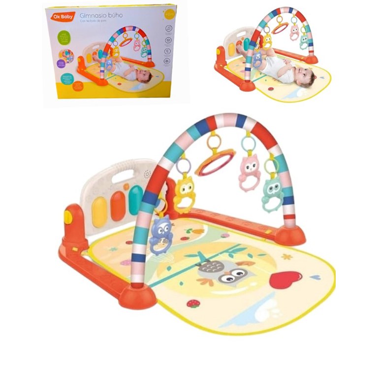 OKBB0373 MANTA GIMNASIO PIANO BUHO NARANJA. OK BABY
