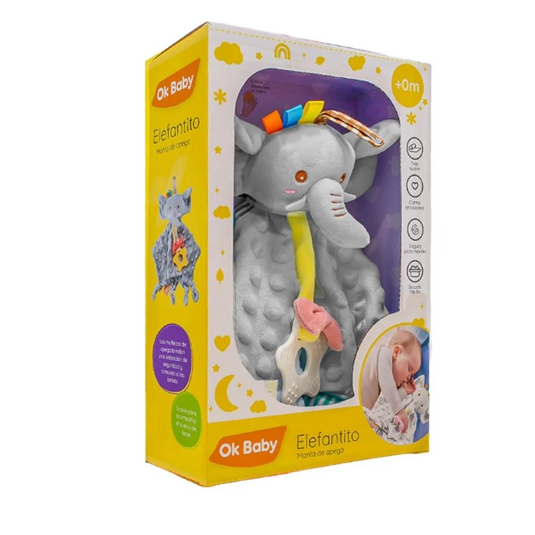 OKBB0379 ELEFANTE DE APEGO GRIS. OK BABY