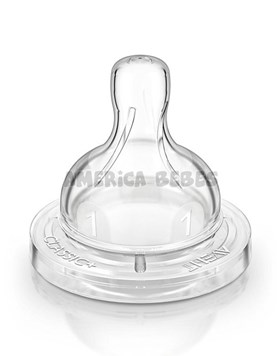 Tetina Classic Avent. 0+ Meses. Flujo Muy Lento. 1 Orificio. Blister x 2 unid. Avent
