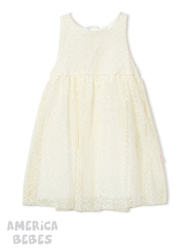 PROMO! VESTIDO PARA BEBA SIN MANGAS EN ENCAJE BLANCO O CRUDO RUABEL