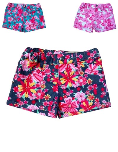 SHORT PARA BEBA EN GABARDINA FLOREADA RUABEL
