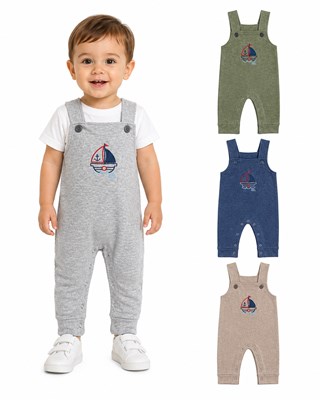 JARDINERO RUSTICO CON BORDADO PARA BEBE. RUABEL