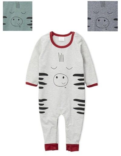 ENTERITO BEBE CON ESTAMPA CEBRA JERSEY RAYADO RUABEL