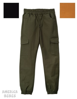 PANTALON JOGGER CON ELASTICO DE GABARDINA PARA NENE. RUABEL