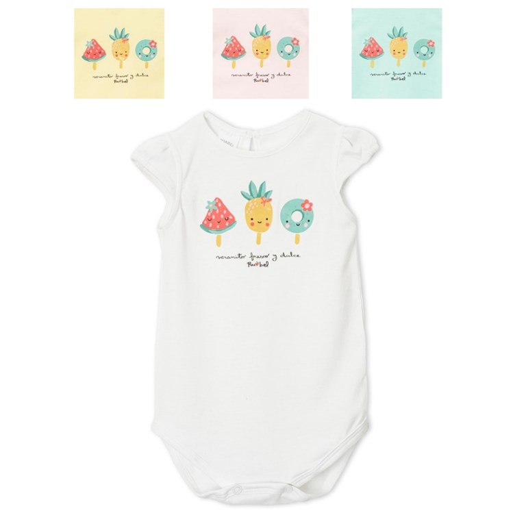 BODY BEBA MINI CIN ESTAMPA FRUTILLAS RUABEL