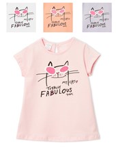 REMERA DE BEBA CON ESTAMPA GATO RUABEL