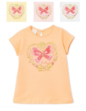 REMERA DE BEBA CON ESTAMPA CORAZON MARIPOSA RUABEL