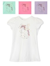 REMERA DE NIÑA CON ESTAMPA UNICORNIO RUABEL