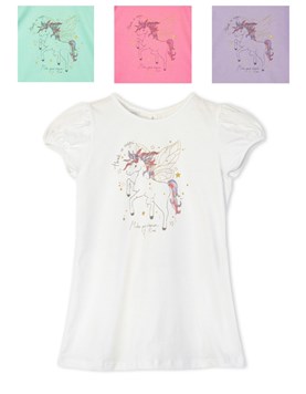 REMERA DE NIÑA CON ESTAMPA UNICORNIO RUABEL