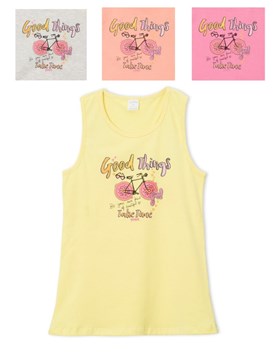 MUSCULOSA DE NIÑA CON ESTAMPA BICI SANDIA RUABEL