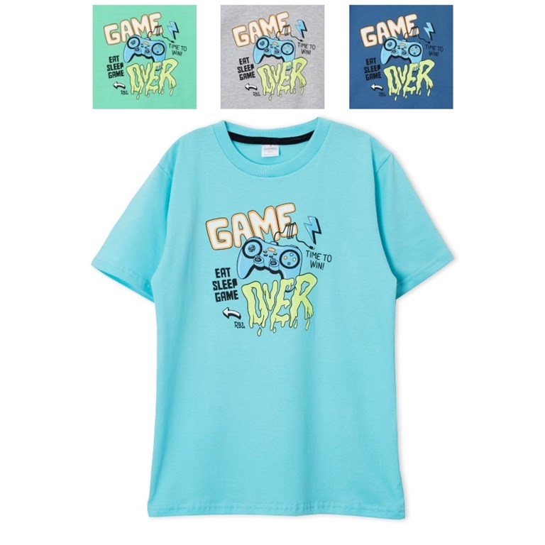 REMERA DE NIÑO CON ESTAMPA GAME OVER RUABEL