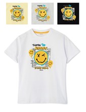 REMERA DE NIÑO CON ESTAMPA EMOTICON RUABEL