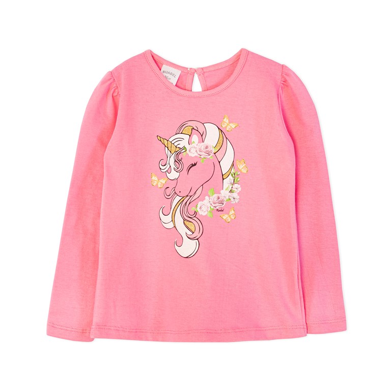 Remera de beba con estampa unicornio, jersey. Ruabel