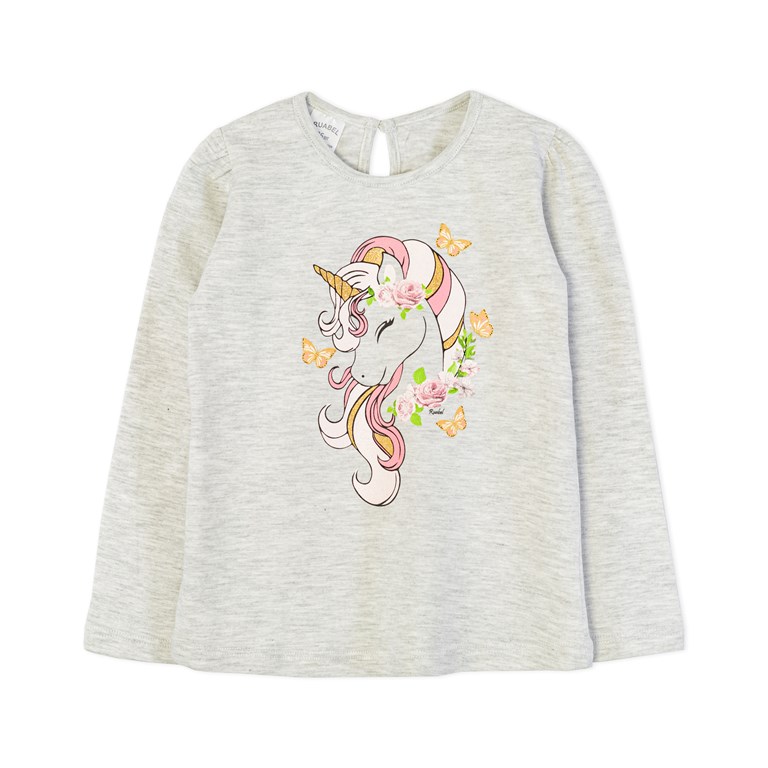 Remera de beba con estampa unicornio, jersey. Ruabel