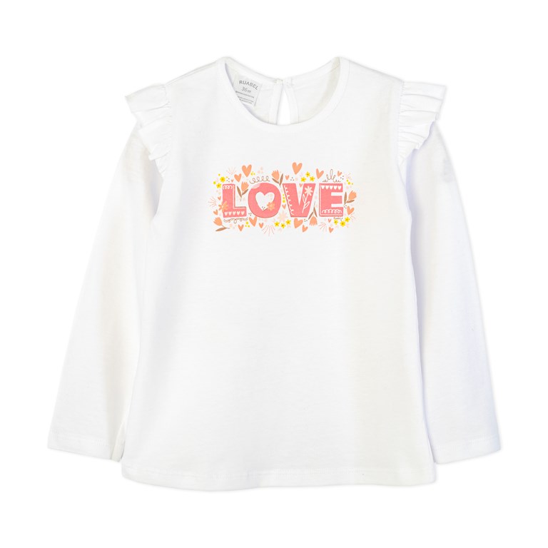 Remera de beba con estampa 'Love', jersey. Ruabel