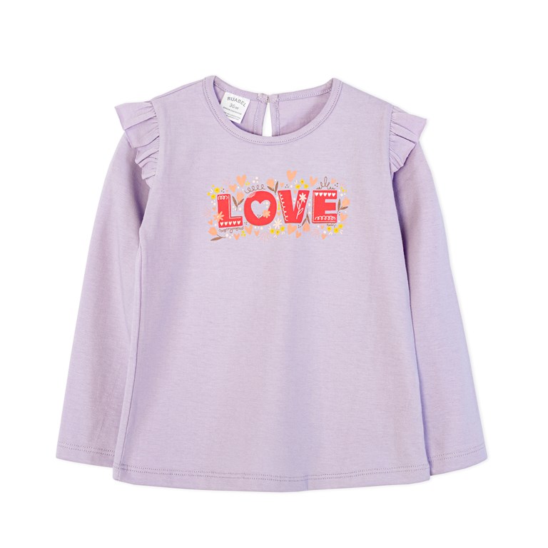 Remera de beba con estampa 'Love', jersey. Ruabel