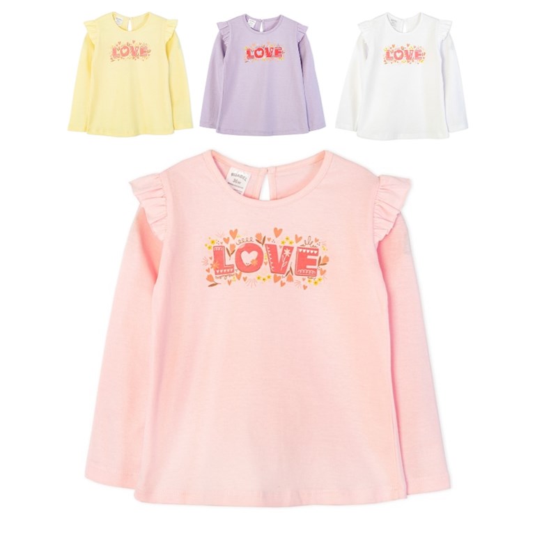 Remera de beba con estampa 'Love', jersey. Ruabel