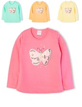 REMERA BEBA MANGA LARGA CON ESTAMPA MARIPOSA. RUABEL