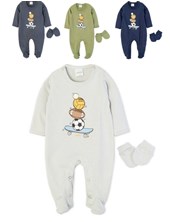 ENTERITO PARA BEBECON PIE ESTAMPA SKATE Y PELOTAS. RUABEL