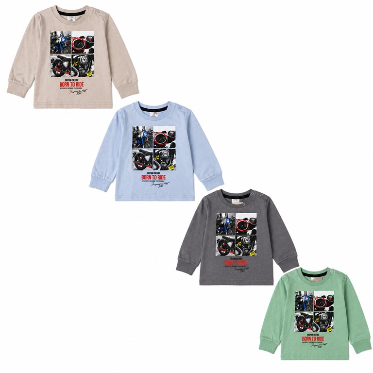 REMERA PARA BEBE CON ESTAMPA MOTO. RUABEL