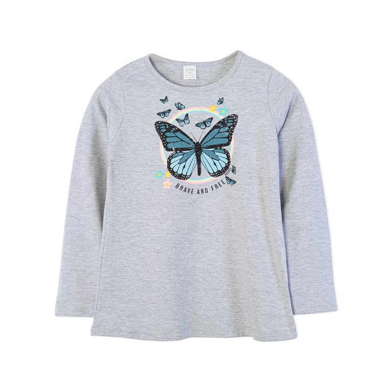 Remera de nena con estampa mariposas. Ruabel