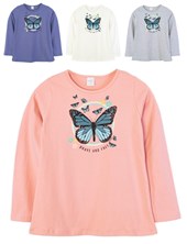 Remera de nena con estampa mariposas. Ruabel