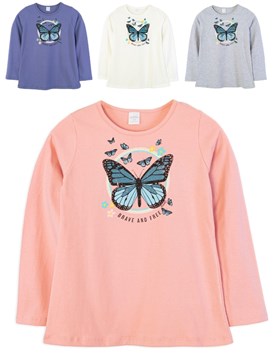 Remera de nena con estampa mariposas. Ruabel