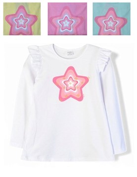 Remera de nena con estampa estrella. Ruabel