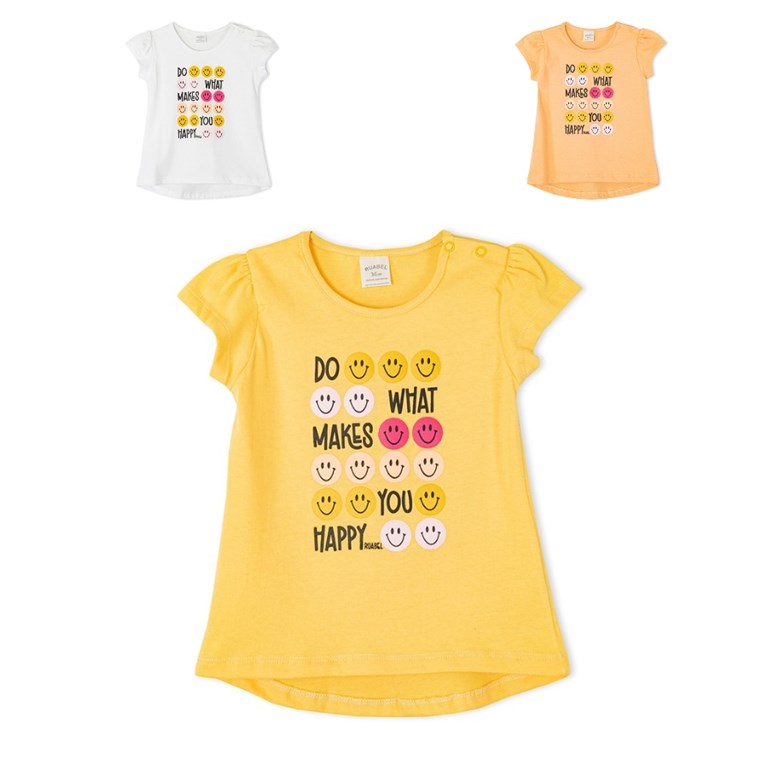 REMERA PARA BEBA CON ESTAMPA CARITAS. RUABEL