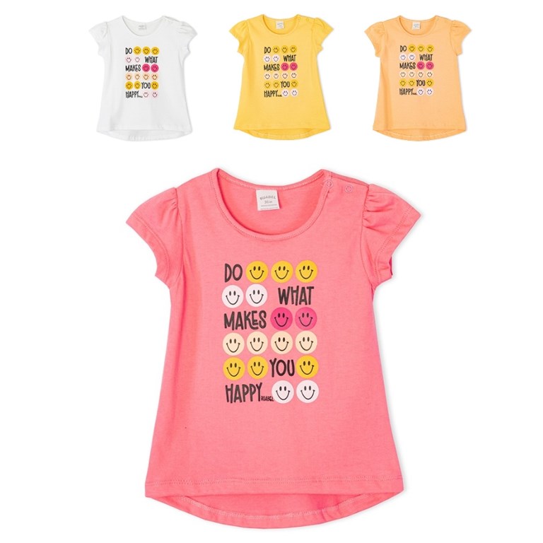 REMERA PARA BEBA CON ESTAMPA CARITAS. RUABEL