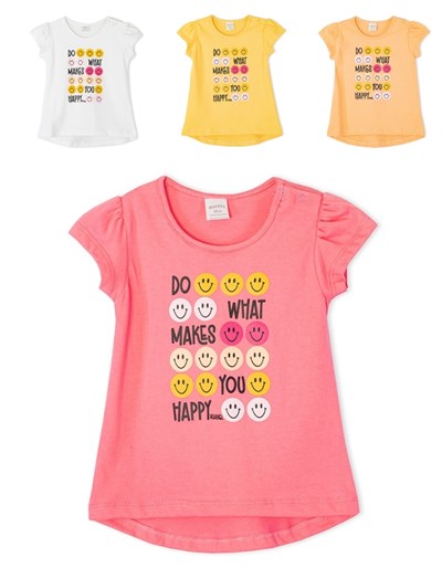 REMERA PARA BEBA CON ESTAMPA CARITAS. RUABEL