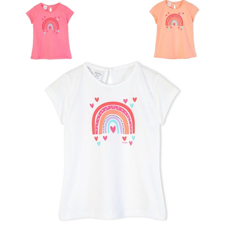 Remera de beba con estanpa arcoiris. Ruabel