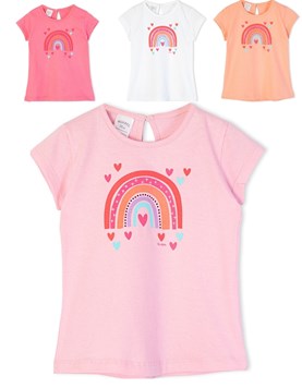 Remera de beba con estanpa arcoiris. Ruabel