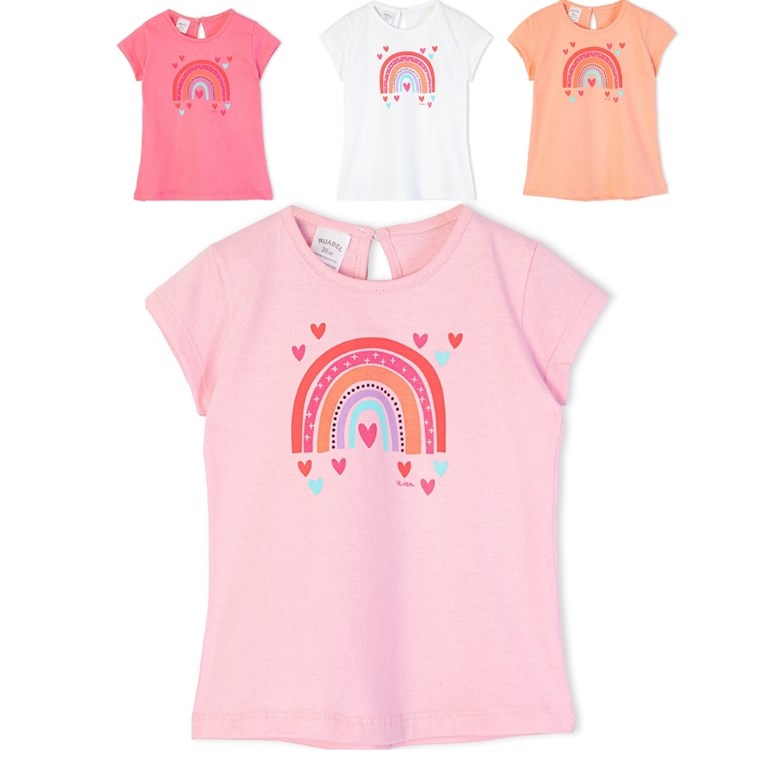 Remera de beba con estanpa arcoiris. Ruabel