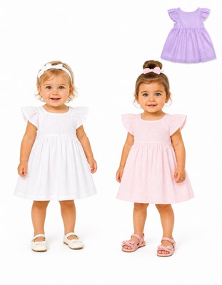VESTIDO EN PLUMETI LSO PARA BEBA. RUABEL