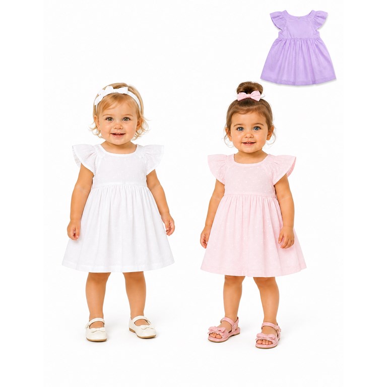 VESTIDO EN PLUMETI LSO PARA BEBA. RUABEL