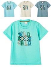 Remera manga corta de bebe con estampa 'Wild child'. Ruabel