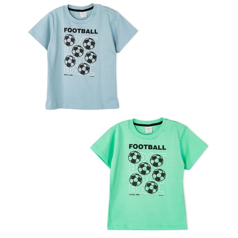 Remera manga corta de bebe estampa 'Football'. Ruabel