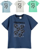 Remera manga corta de bebe estampa 'Football'. Ruabel