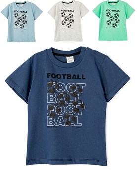 Remera manga corta de bebe estampa 'Football'. Ruabel