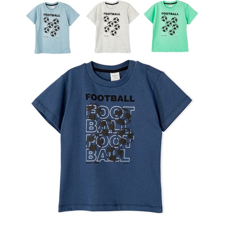 Remera manga corta de bebe estampa 'Football'. Ruabel