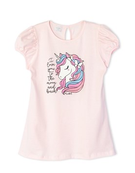 REMERA NENA MANGA CORTA ESTAMPA UNICORNIO. RUABEL