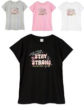 Remera manga corta para nena estampa 'Stay strong'. Ruabel