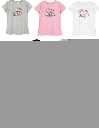 Remera manga corta para nena estampa 'Stay strong'. Ruabel