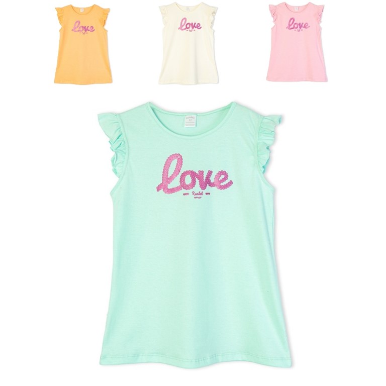 Musculosa de nena con estampa 'Love'. Ruabel