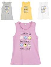 Musculosa para nena con estampa caritas. ruabel